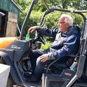 Larry In Utility Vehicle